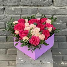 Цветочная композиция из Розы в коробке в Ленинском Ставропольского края