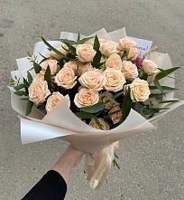 Букет Кремовые розы Латте в Ленинском Ставропольского края