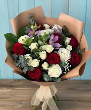 Букет цветов из:  Розы и Альстромерии в Ленинском Ставропольского края