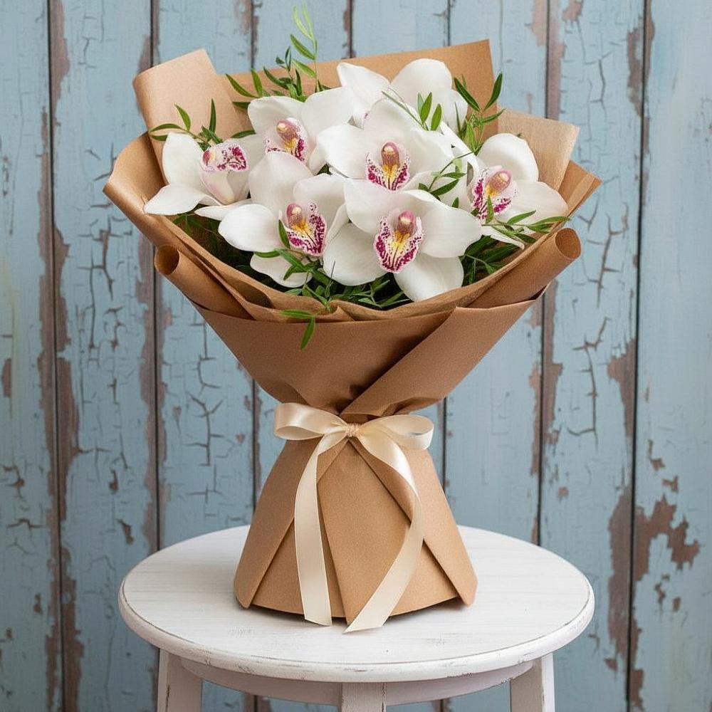 Букет цветов из: Орхидеи и Розы в Ленинском Ставропольского края