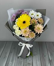 Букет цветов из:  Розы, Герберы и Хризантемы в Ленинском Ставропольского края