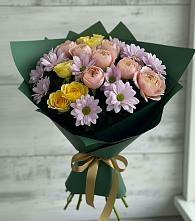 Букет цветов из:  Хризантемы и Розы в Ленинском Ставропольского края