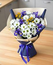 Букет цветов из:  Розы, Ирисы и Хризантемы #REPLACE_PRED# Ленинском Ставропольского края