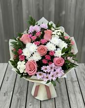 Букет цветов из:  Альстромерии, Гвоздики, Розы и Хризантемы #REPLACE_PRED# Ленинском Ставропольского края