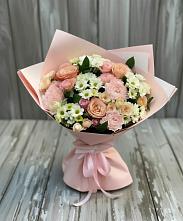 Букет цветов из:  Гвоздики, Розы и Хризантемы в Ленинском Ставропольского края
