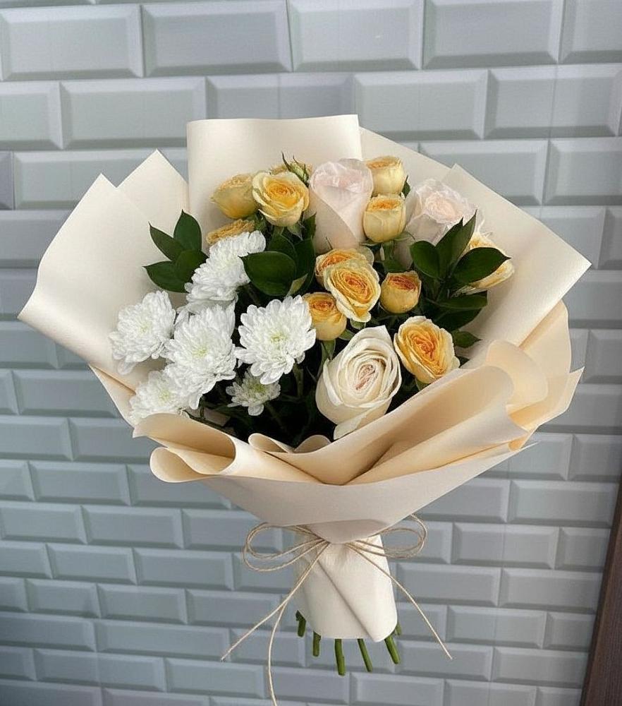 Букет цветов из: Розы и Хризантемы в Ленинском Ставропольского края