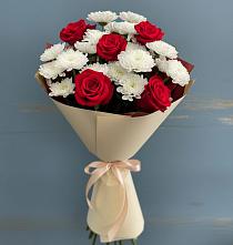Букет цветов из:  Розы и Хризантемы в Ленинском Ставропольского края