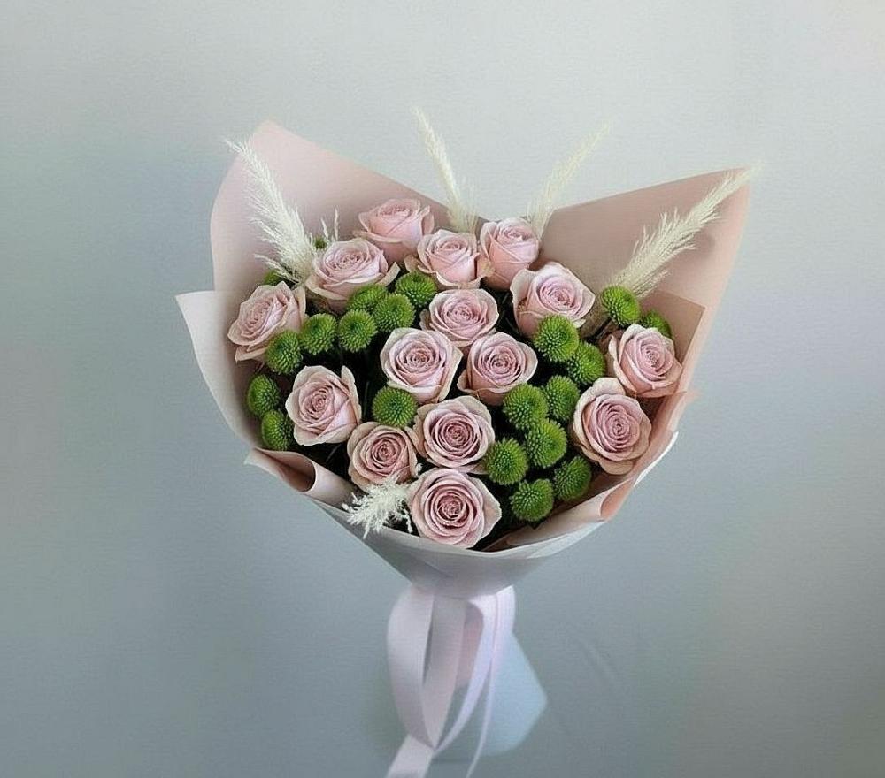 Букет цветов из: Розы и Хризантемы в Ленинском Ставропольского края