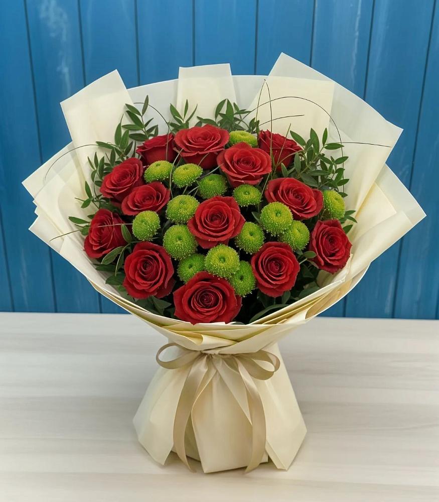 Букет цветов из: Розы и Хризантемы в Ленинском Ставропольского края