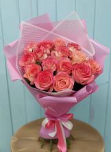 Букет 15 Розовых роз Равель в Ленинском Ставропольского края