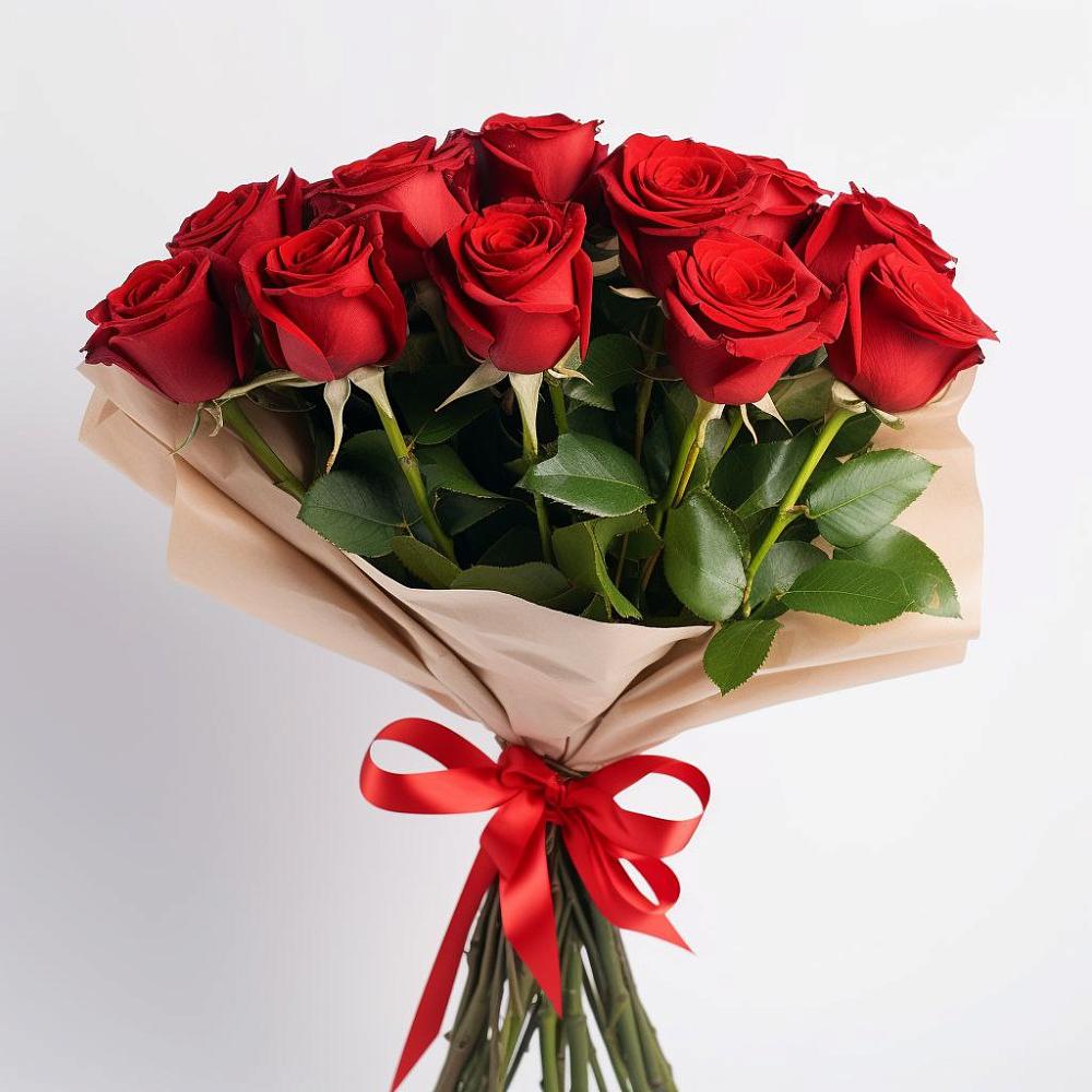 Букет 11 Красных роз Эдлесс Лав в Ленинском Ставропольского края