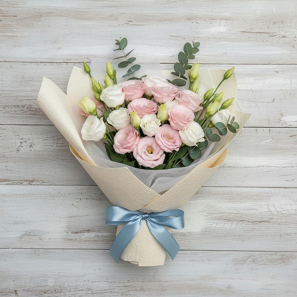 Букет цветов из: Лизиантусы в Ленинском Ставропольского края